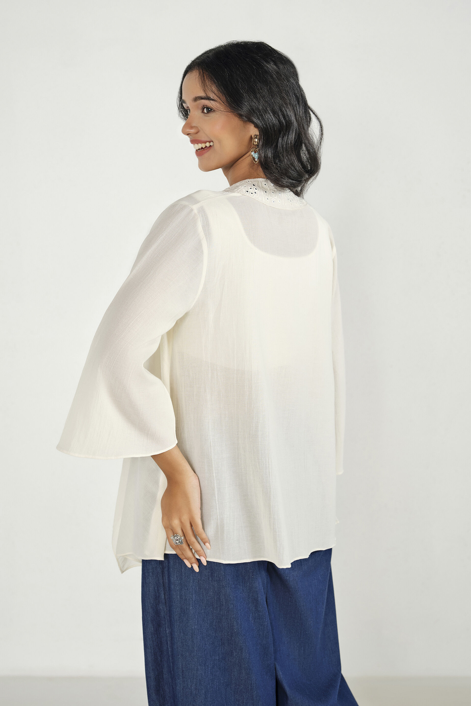 Off-White Asymmetric Long Shrug, Off White, image 6